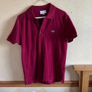 Red Lacoste Slim Fit Polo - Mens Medium